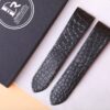 Buy replacement black round scale alligator leather watchband for Cartier Santos 100 strap 21mm 23mm 24mm