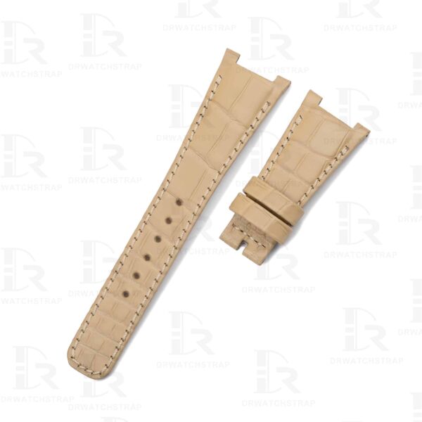 Buy custom Patek Philippe Nautilus 5711 5712 Cream leather strap 21mm 25mm watchbands replacement for sale