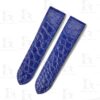 Custom best quality Alligator Round-scale Cartier de Santos Blue leather watch strap and watch band for Cartier Santos 100 Midsize Medium Large Chronograph XL size watch - Shop genuin ha (