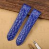 Custom best quality Alligator Round-scale Cartier de Santos Blue leather watch strap and watch band for Cartier Santos 100 Midsize Medium Large Chronograph XL size watch - Shop genuin ha (1)