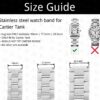 stainless steel watch band lug size for Cartier Tank Replacement Stainless Steel bracelet fit for Cartier Tank