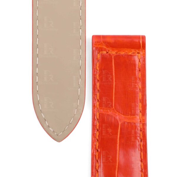 1614680719-Cartier-pasha-watch-band-replacement-leather-strap-Orange (7) 18mm 20mm Genuine best quality American Alligator Orange leather watch strap and watch band replacement for Cartier De Pasha watches from DR Watchstrap - Shop the 100% handmade crocodile leather straps and watch bands online at a low price