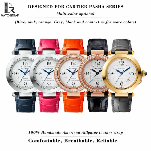 1614683038-Cartier-pasha-watch-band-replacement-leather-strap-Orange Handmade Orange Leather Watch Band Single Folded fit for Pasha de Cartier