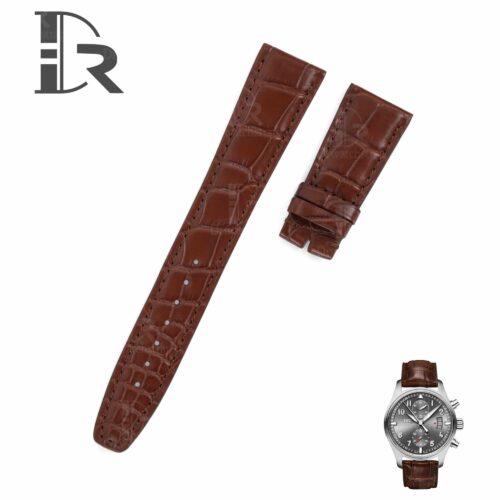 1615787342-Replacement-IWC-Portuguese-brown-leather-strap-for-sale–Buy-custom-handmade-leather-watch-band-21-22-20 (1) Buy high-end quality genuine Alligator leather IWC replacement leather strap Brown watch band