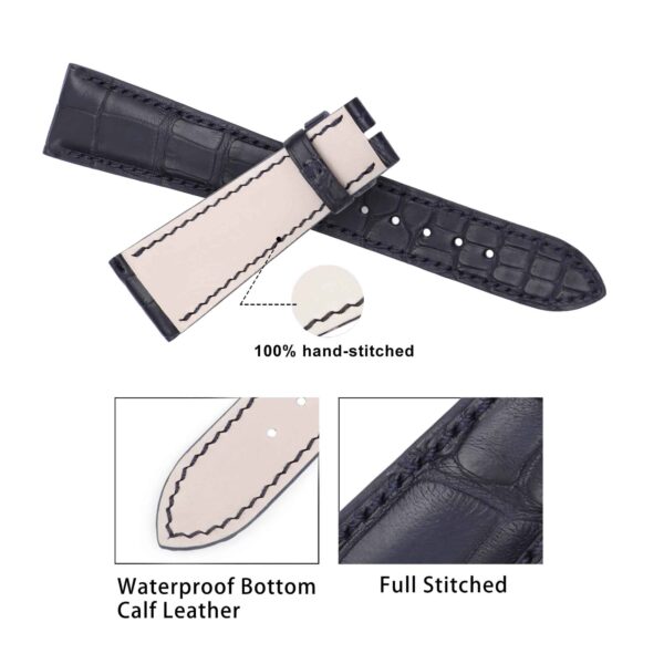 Handcrafted Patek Philippe Blue leather watch bracelet OEM aftermarket for sale lug size available 12mm 14mm 16mm 18mm 19mm 20mm 21mm 22mm 23mm 24mm