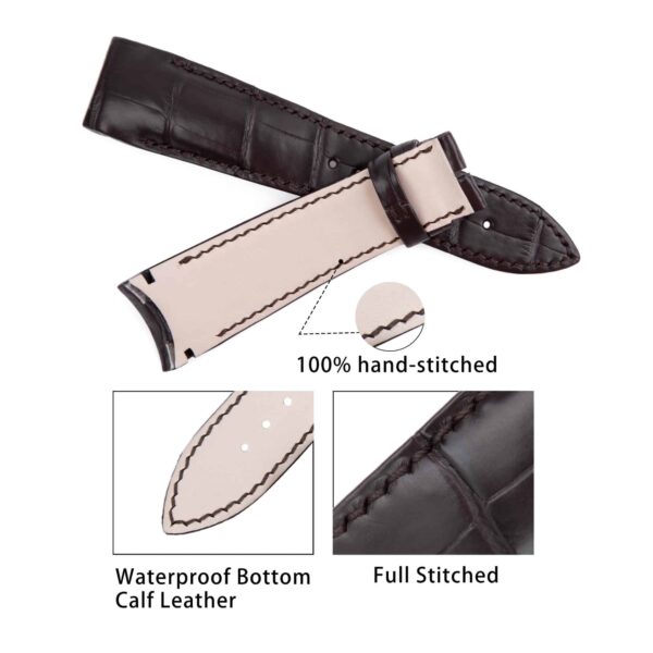 Custom handmade Breguet type xxi strap and watch band for Breguet type xxi flyback chronograph 3810 luxury watches - aftermarket leather straps craftsmanship Black Brown Grade A American Crocodile watch band for sale at low price