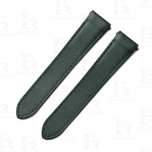 Buy custom Cartier Santos Large Medium quick switch change Green calfskin leather watch bands 35mm 40mm handmade for sale
