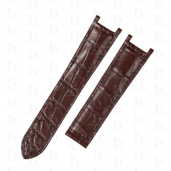 Custom Brown Alligator leather watch strap replacement for Cartier Pasha 30mm 35mm 38mm 40mm 41mm 42mm band Custom Brown Alligator leather watch strap replacement for Cartier Pasha 30mm 35mm 38mm 40mm 41mm 42mm band