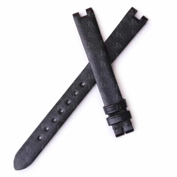 Handmade Ladies Cartier Baignoire Watch band Black calfskin leather watchband for sale