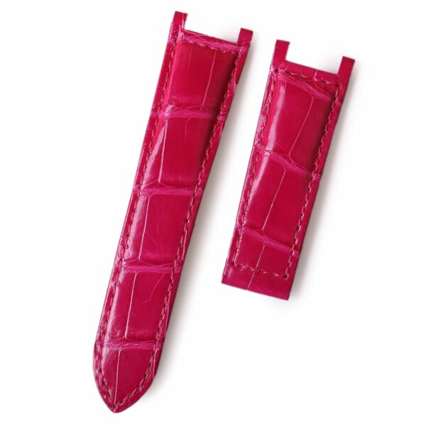 Handcrafted Pink Leather Watch Band Single Folded fit for Pasha de Cartier 18mm 20mm Genuine best quality American Alligator Pink leather watch strap and watch band replacement for Cartier De Pasha watches from DR Watchstrap - Shop the 100% handmade crocodile leather straps and watch bands online at a low price