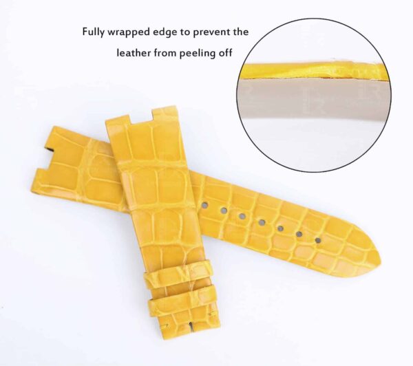 handmade Cartier bee watch strap Alligator yellow leather bracelet premium quality for sale