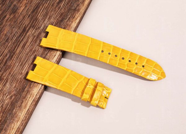 OEM premium quality replacement yellow leather watchband fit for Cartier Le Cirque Animalier Bee decor watch