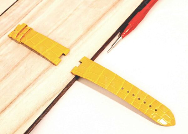 OEM premium quality replacement yellow leather watchband fit for Cartier Le Cirque Animalier Bee decor watch