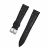 Handmade leather watch strap Black Alligator Round scale