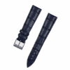 Handmade leather watch strap: Midnight Blue Alligator Skin Belly Scale