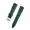Handmade leather watch strap Green Alligator Belly scale