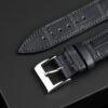 Handmade leather watch strap Grey Alligator Belly scale