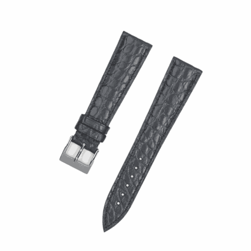 1618645819-Handmade-leather-watch-strap-Grey-Alligator-Round-scale (1) Handmade leather watch strap Grey Alligator Round scale