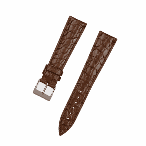 1618646725-Handmade-leather-watch-strap-Brown-Alligator-Round-scale (1) Handmade leather watch strap Brown Alligator Round-scale