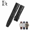 Genuine best quality alligator black IWC leather watch straps replacement watchbands for IWC Portofino / Portuguese Chronograph watches online for sale at a low price - Shop the high-end quality watch bands from dr watchstrap