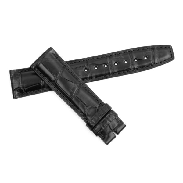 Genuine best quality alligator black IWC leather watch straps replacement watchbands for IWC Portofino / Portuguese Chronograph watches online for sale at a low price - Shop the high-end quality watch bands from dr watchstrap