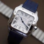 Cartier Santos Large 40mm with green alligator replacement watch band from drwatchstrap (1)