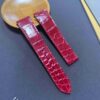 Quick release best quality alligator crocodile New Cartier Santos Quickswitch replacement leather straps amd watch bands for sale - High-end leather Cartier Santos Red strap fit for 40mm Large and 35mm Medium size online at a discount price