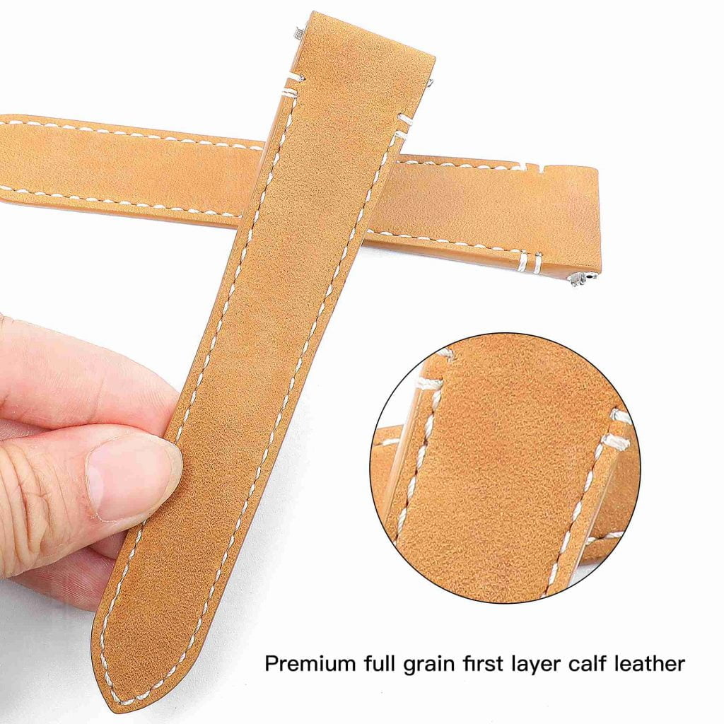 Quick release Cartier Santos Quickswitch Straps Brown leather watch strap replacement with an interchangeable system leather watch bands for men's women's Cartier Santos Larga Medium watches.