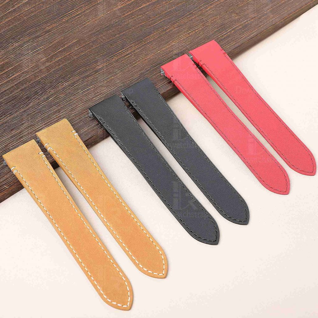 Santos de Cartier Quick Switch watch band black red brown