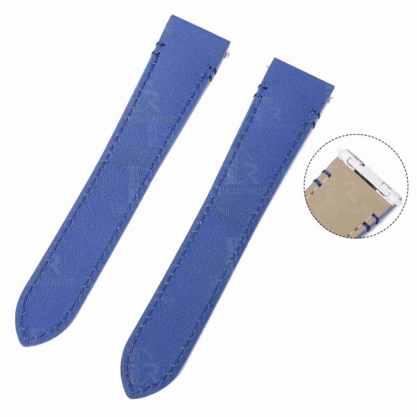 Premium Quick release calfskin Cartier Santos quickswitch blue leather watch strap watch band replacement with an interchangeable system for mens womens Cartier Santos Larga Medium watches for sale Shop the best quality Santos de Cartier straps and watchbands at a low price