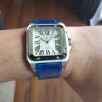 Cartier Santos 100 blue alligator strap Cartier Santos 100 Black canvas watch strap