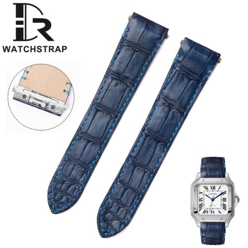 1622031720-New-Cartier-santos-quickswitch-blue-alligator-leather-watch-strap-replacement-for-sale-21mm (1) Cartier Santos quickswitch leather watch strap replacement blue leather watch band for Cartier Larga Medium watches.