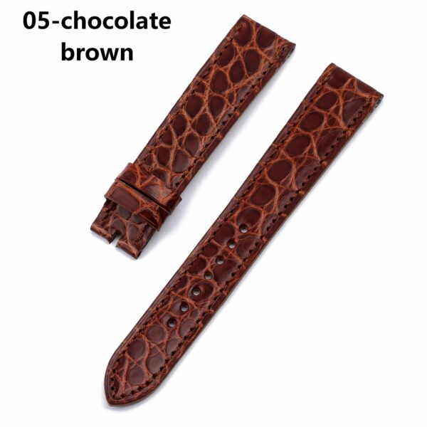 Alligator Hermes watch band Chocolate brown leather replacement Cape cod single tour