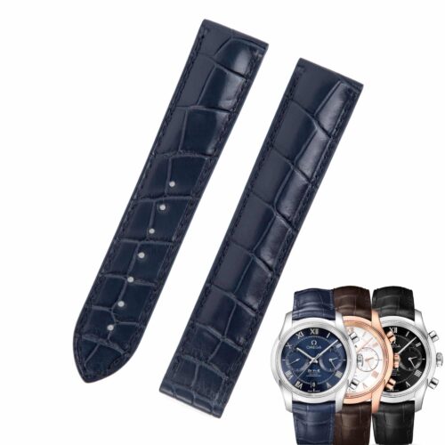1626958640-Omega-speedmaster-chronograph-leather-strap Omega Speedmaster Seamaster leather strap low price black blue white grey alligator watch band replacement online - best quality material Omega Speedmaster straps for sale