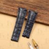 Buy Custom Rolex Sky Dweller Dark Blue leather strap 21mm 22mm replacement for watch band