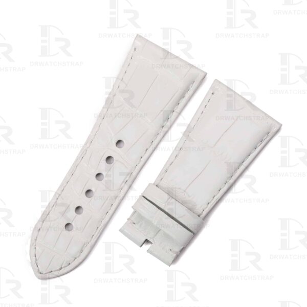 Custom White Alligator leather strap for Cartier Tank Divan watch band