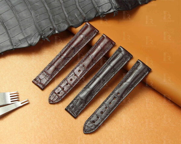 Omega Speedmaster Seamaster leather strap low price black blue white grey alligator watch band replacement online - best quality material Omega Speedmaster straps for sale