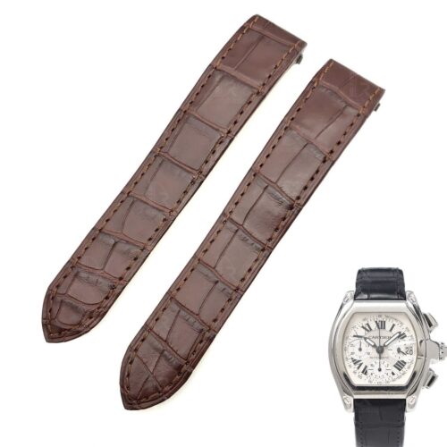 1629098112-replacement-Cartier-roadster-2510-strap-brown-leather-watch-band-custom-order (1) Custom Quickswitch genuine best Alligator Crocodile brown Belly-scale leather straps and watchbands replacement for Cartier Roadster 2510 xl 19mm 20mm watch with quick switch system for sale and easy to change between rubber, kevlar and bracelets straps for mens and womens - Quick release leather strap and watch band from DR Watchstrap free shipping to US, UK and whole world