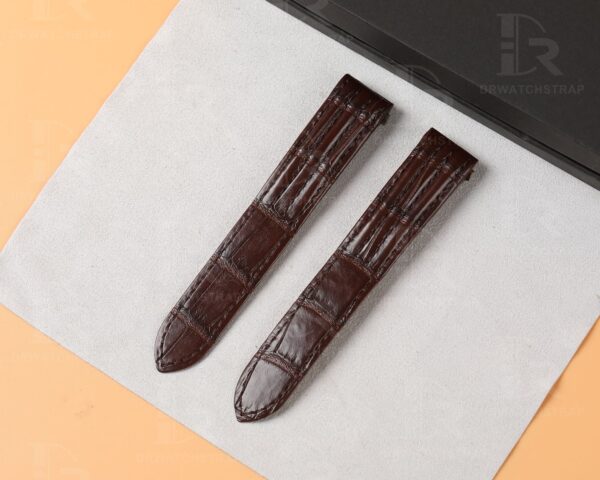 Custom handmade replacment brown alligator watchabnds for Cartier Roadster strap Custom Genuine handmade brown alligator crocodile Belly-scale Quickswitch leather strap and watch band replacement 19mm 20mm for Cartier Roadster Chronograph, XL, 2510, GMT 19mm 20mm mens and womens watch for sale, quick release systoem easy change between rubber, kevlar and braceleet straps - Shop the premium straps and watch bands Free shipping to US, UK and whole world