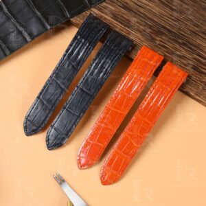 Custom handmade replacement alligator leather watchband for Cartier Roadster straps