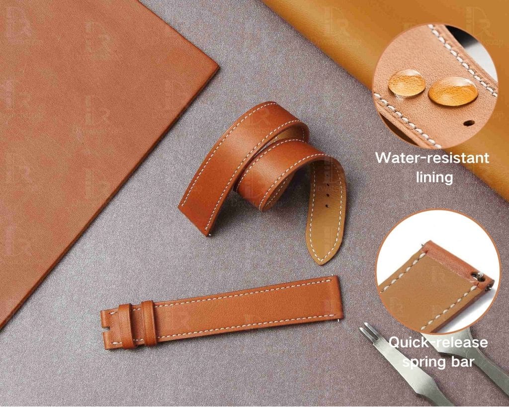 Double-Wrap brown Leather watch band Replacement for Hermes Cape Cod H Heuer strap (1)