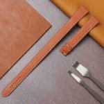 Custom handmade Hermes leather watch strap for sale double tour replacement Orange sport watch band