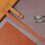 Custom handmade Hermes leather watch strap for sale double tour replacement Orange sport watch band