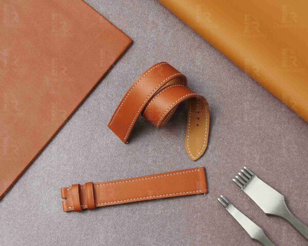 Custom Premium high-end quality calfskin replacement brown leather Hermes watch band and Hermes strap for Hermes Cape cod, Heure H, Arceau watches for sale - double wrap and double tour sport watch band online