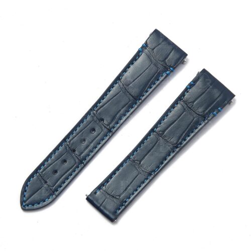 New-Cartier-Santos-Quickswitch-leather-strap-21mm-blue-alligator-watch-band (1) New Cartier de Santos watch Medium Large Quickswitch blue alligator Cartier Santos leather watch strap replacement for sale 19mm 21mm crocodile watchband online grade A Cartier Santos strap