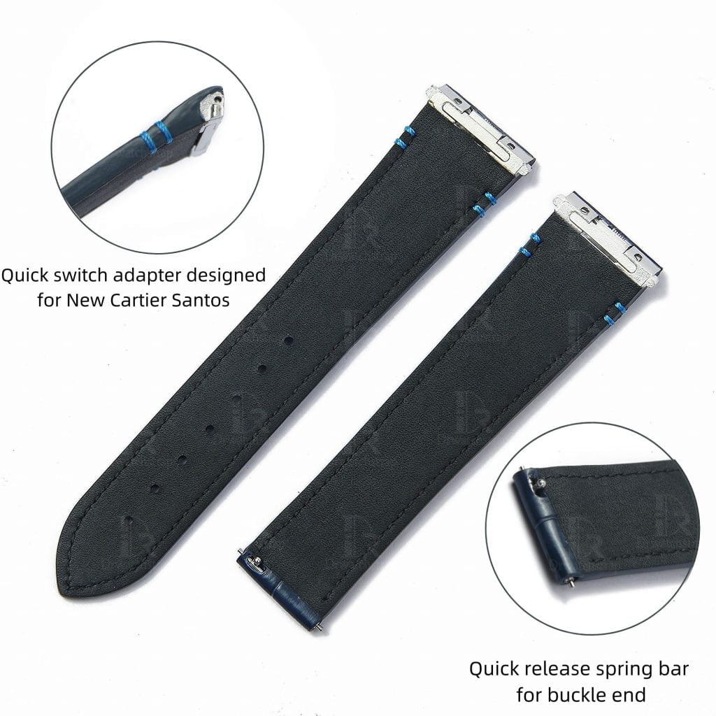Cartier Santos quickswitch straps replacement leather handmade quick release