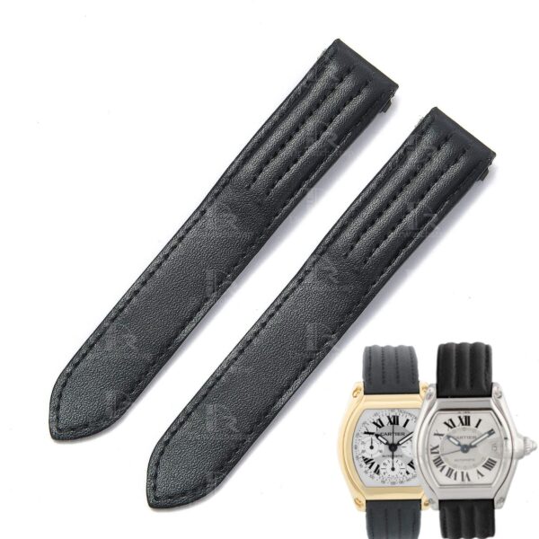 Cartier-Roadster-20mm-strap-replacement-19mm-custom Custom best quality Cartier Roadster 2510 xl replacement black calfskin calf leather strap & watch band replacement for Cartier Roadster Chronograph non-Chronograph XL 2510 3405 19mm 20mm men's and women's luxury watches for sale, quickswitch easy change rubber, kevlar strap for mens and womens ship to US, UK - Shop the premium calfskin straps and watchbands from DR Watchstrap online at a low price