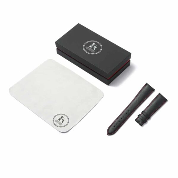 Custom 20mm 22mm 24mm Black leather strap for Tudor GMT watch