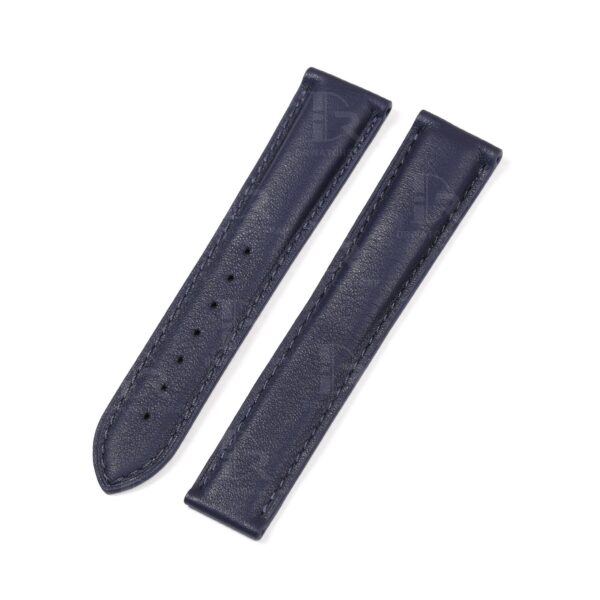 Custom handmade replacement Blue calfskin leather watch bands for Omega Seamaster, speedmaster straps