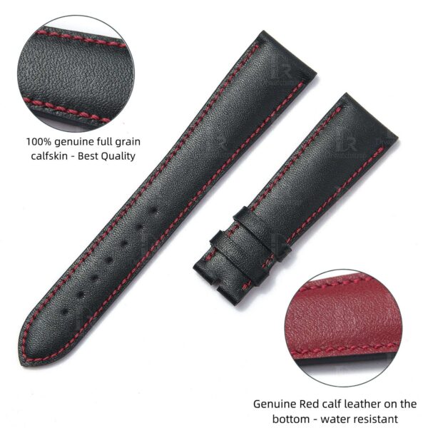 Best quality handmade OEM premium black calfskin replacement Tudor leather strap and watch band with red linning for Black Bay 58 41 GMT Heritage luxury watches 20mm 22mm 24mm online at a low price - Shop the premium watchs traps and watchbands online